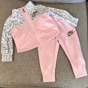 Nike Pink and Gray Animal Print Tracksuit 12M